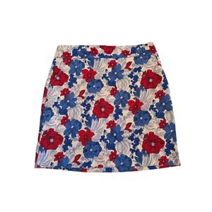 ❤️HOST PICK❤️ Talbots Petite Poppy Floral Print Canvas Cotton Skirt 12P